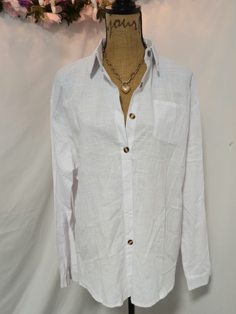 Classic White Button-Down Shirt - Lightweight Women's Top